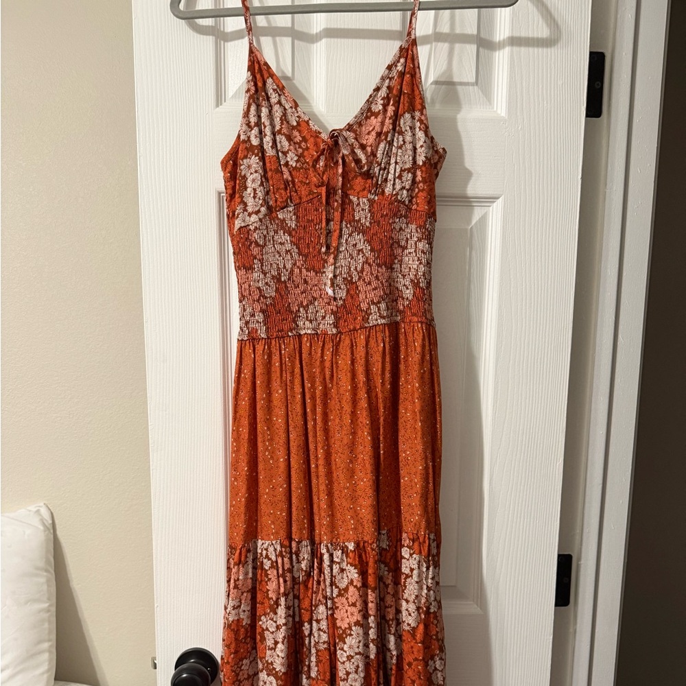 Floral Orange Maxi Dress